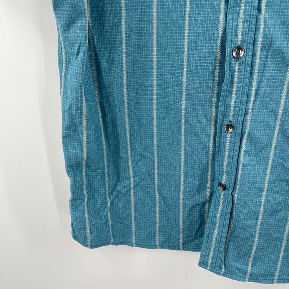 ROYAL ROBBINS Shirt Size Medium Button Down NWT Vista Travel Vacation S/S Blue - Picture 12 of 15